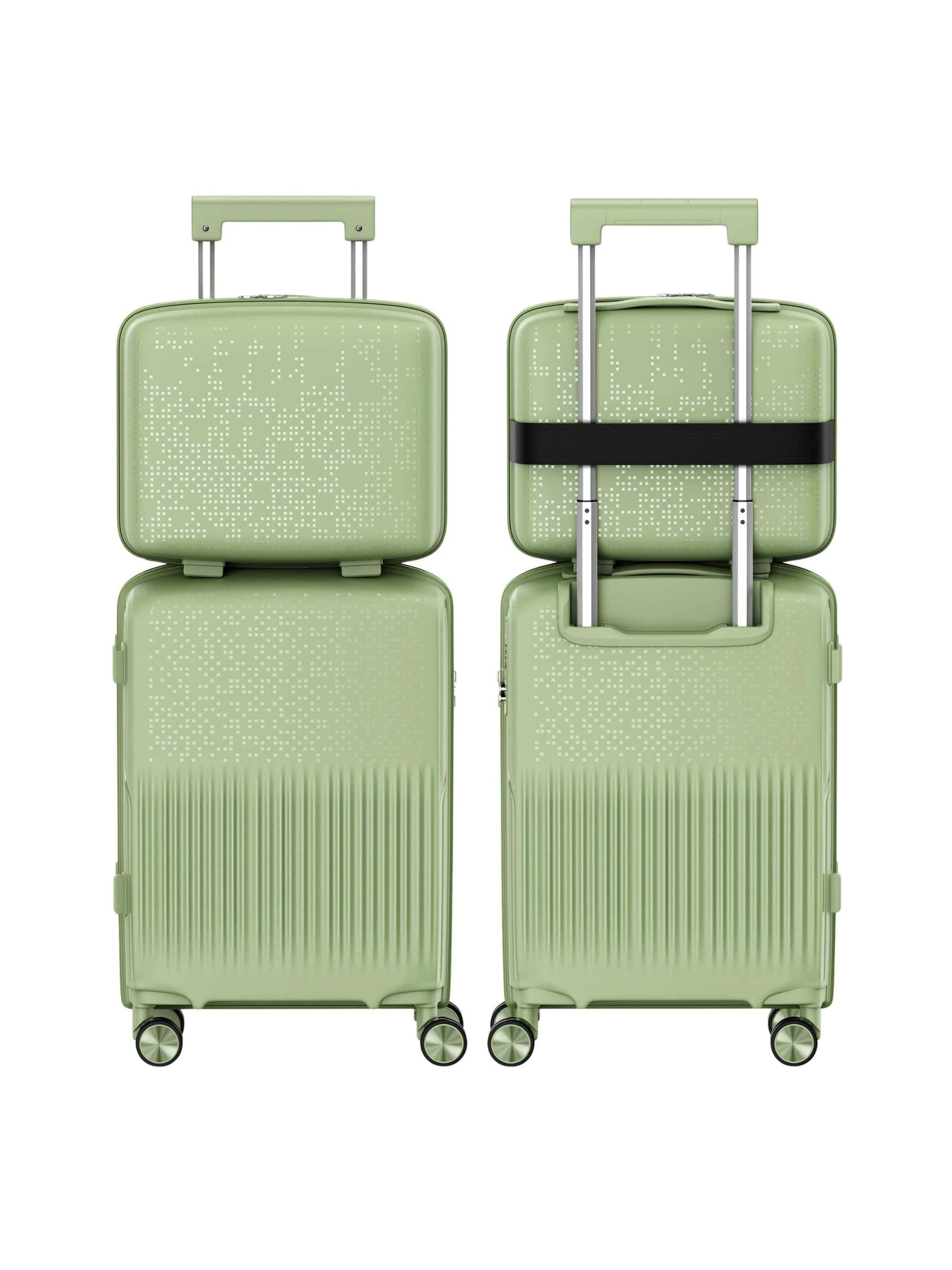 4FLY Suitcase Set 'Pixel' in Green: front