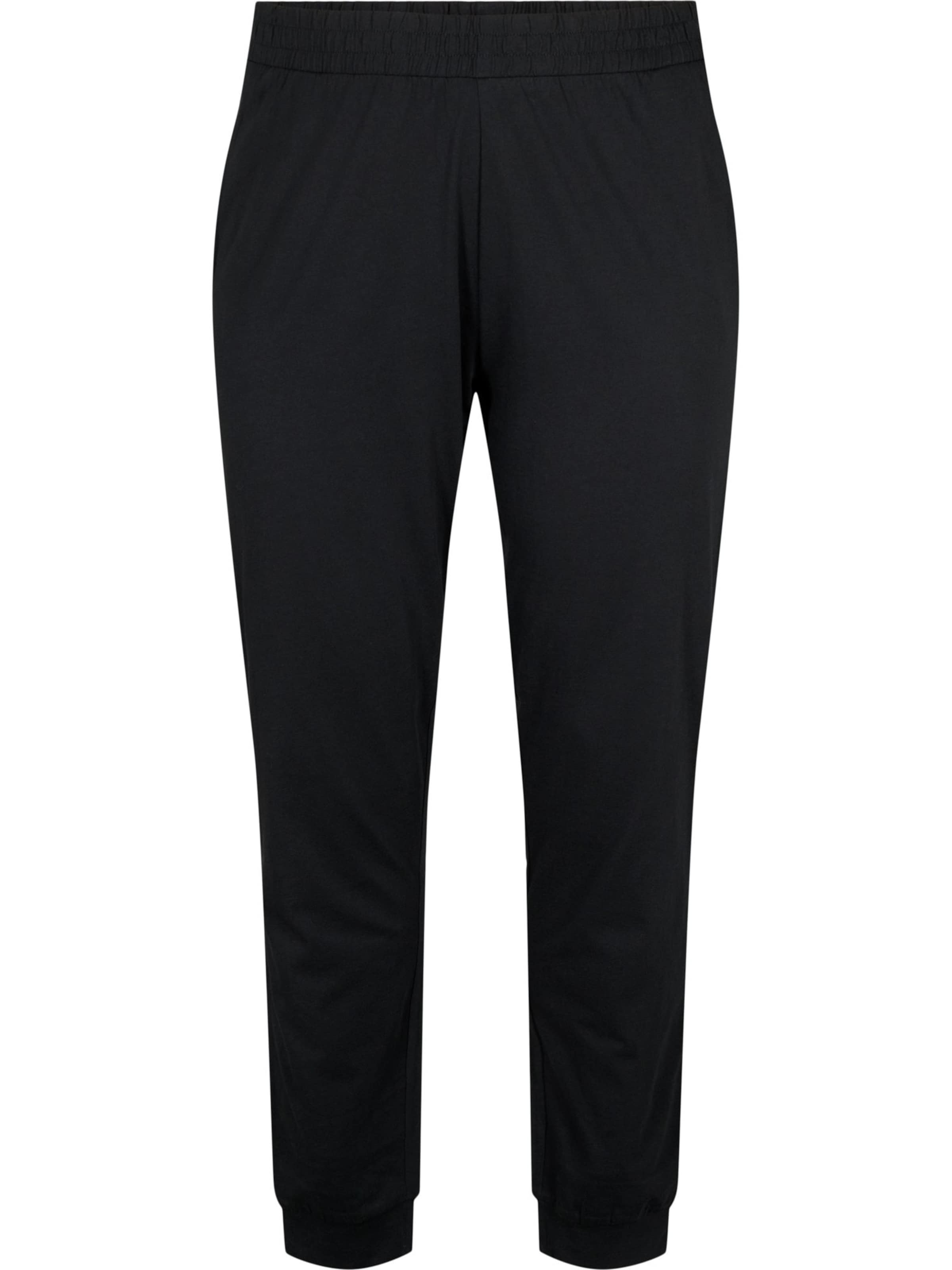 Zizzi Παντελόνι πιτζάμας 'MALMA' σε μαύρο: μπροστά