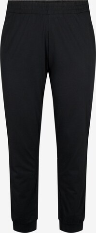 Zizzi Pajama Pants 'MALMA' in Black: front