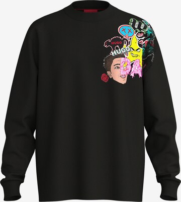 HUGO Sweatshirt 'Dankonis' in Black: front