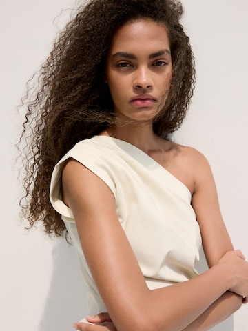 MANGO - Vestido de gala 'KNOTY' en blanco