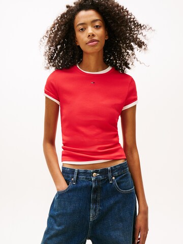 Tommy Jeans T-Shirt 'ESSENTIAL' in Rot: Vorderseite