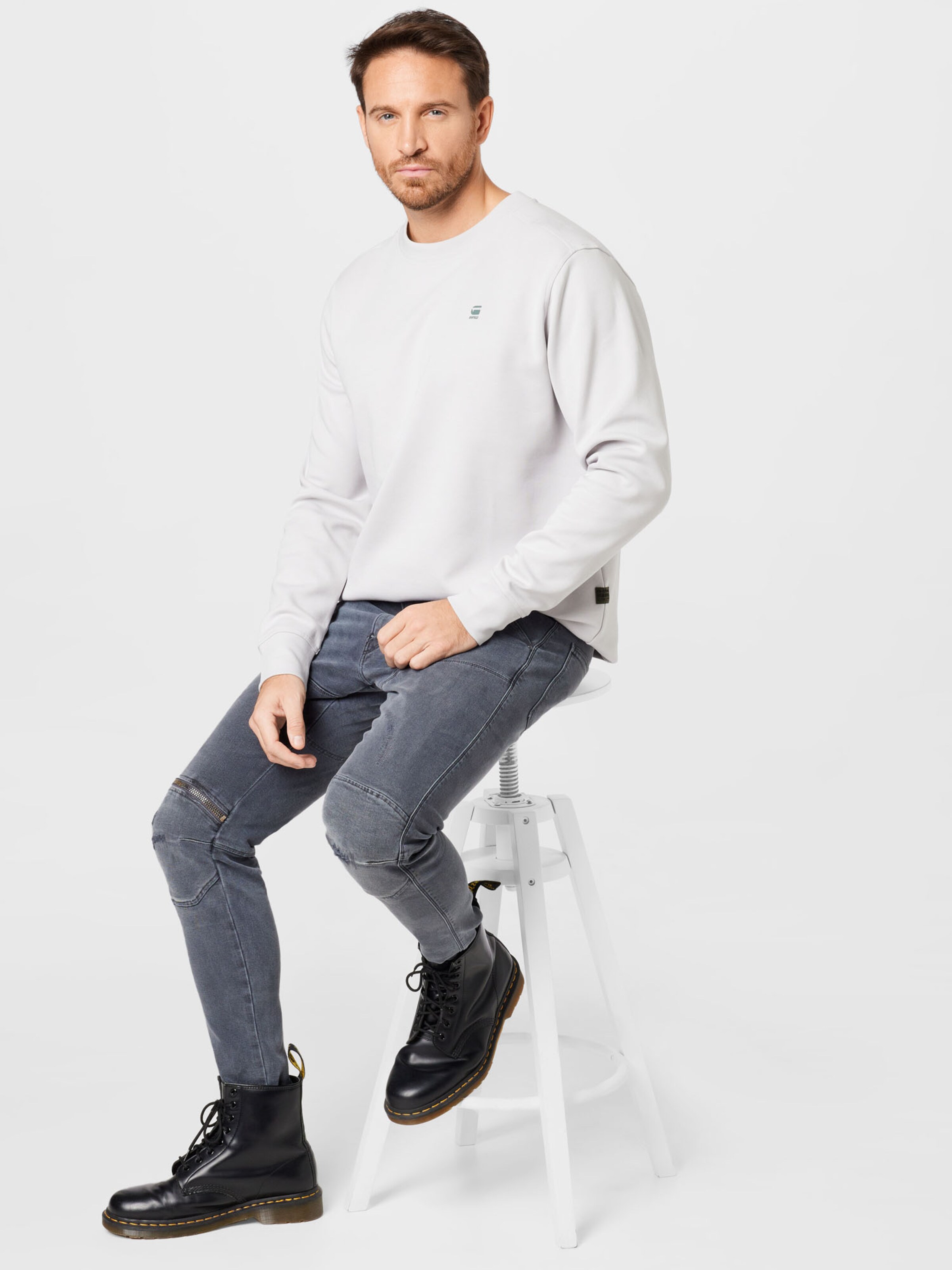 Männer Sweat G-Star RAW Sweatshirt 'Lash' in Hellgrau - MJ63373 Männer Sweat G-Star RAW Sweatshirt 'Lash' in Hellgrau - MJ63373