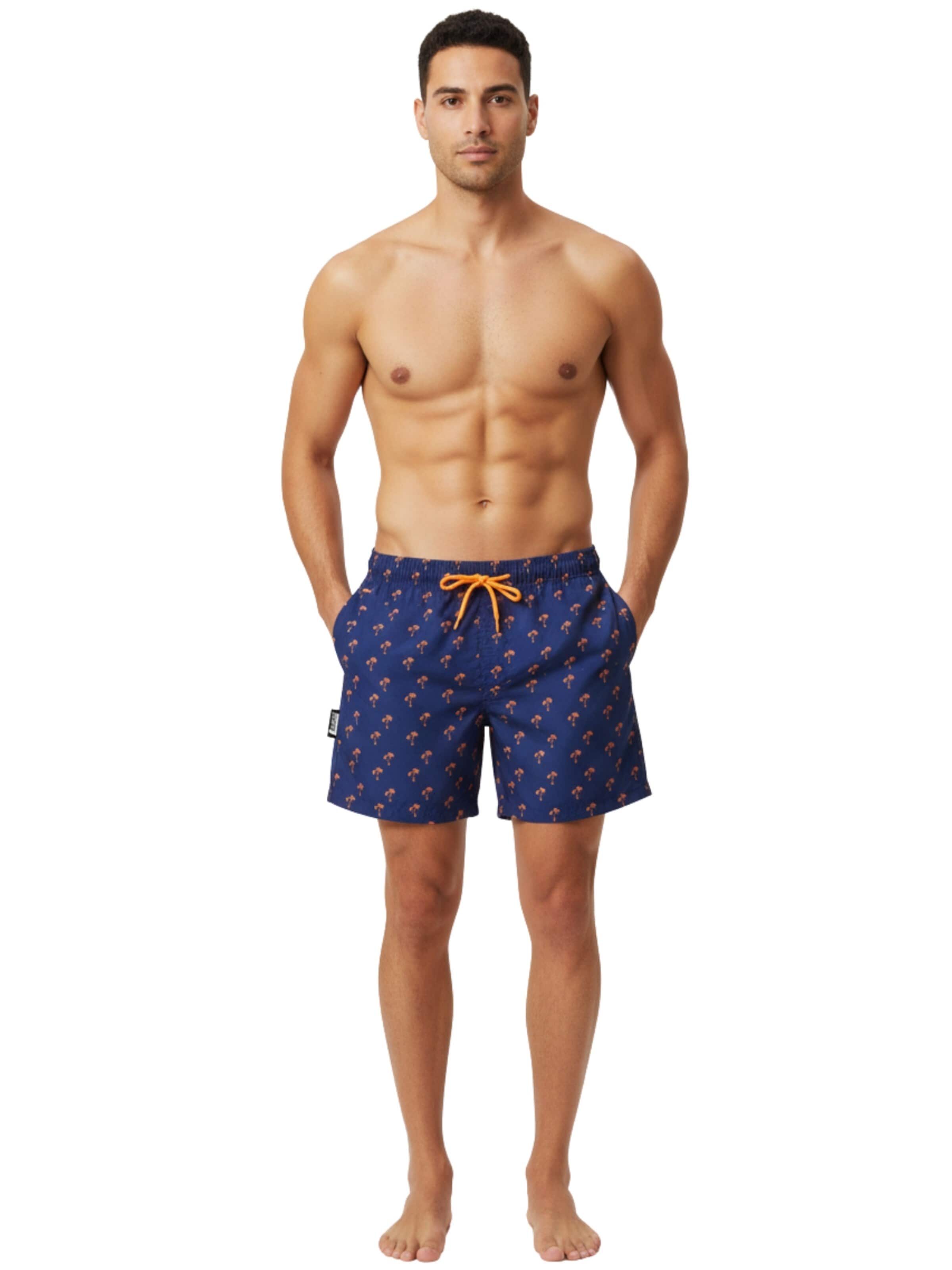 Luvanni Board Shorts 'Boardshorts Style 22-24 Badehose Palmen' in Orange