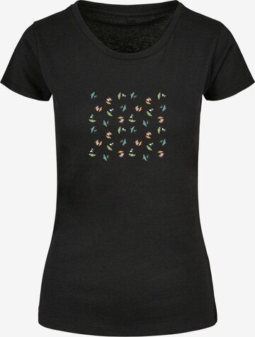 Merchcode Shirt 'Peanuts Umbrellas' in Schwarz: predná strana