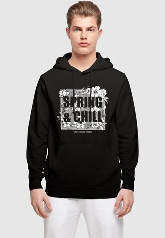 Merchcode Sweatshirt 'Spring And Chill' in Black: front