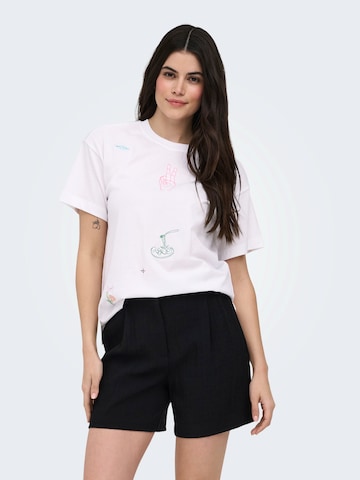T-shirt 'ONLEMMINA' ONLY en blanc : devant