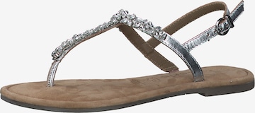 TAMARIS T-Bar Sandals in Silver: front