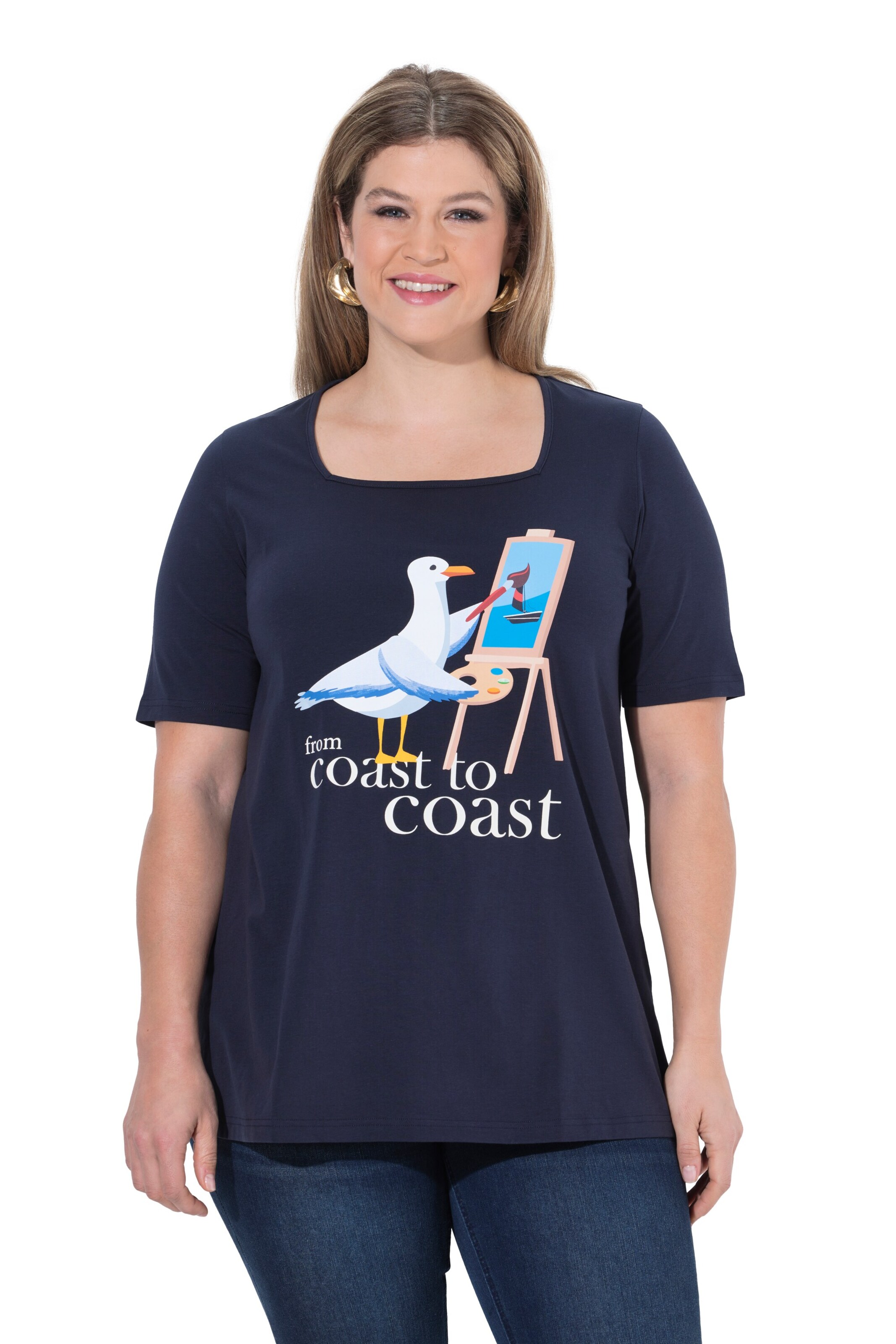 Ulla Popken Shirt in Blauw: voorkant