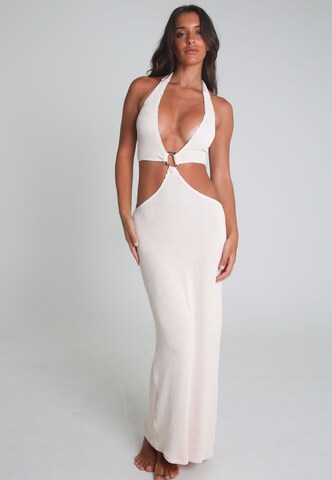 Moda Minx Partykleid 'Scrunch' in Beige: Vorderseite