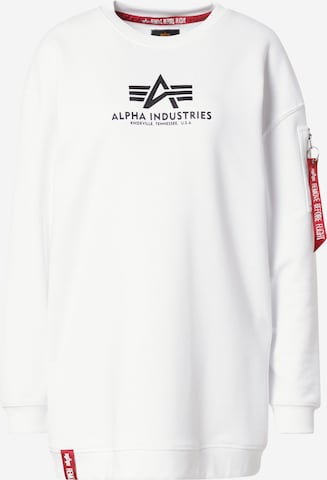 ALPHA INDUSTRIES Sweatshirt in White: front