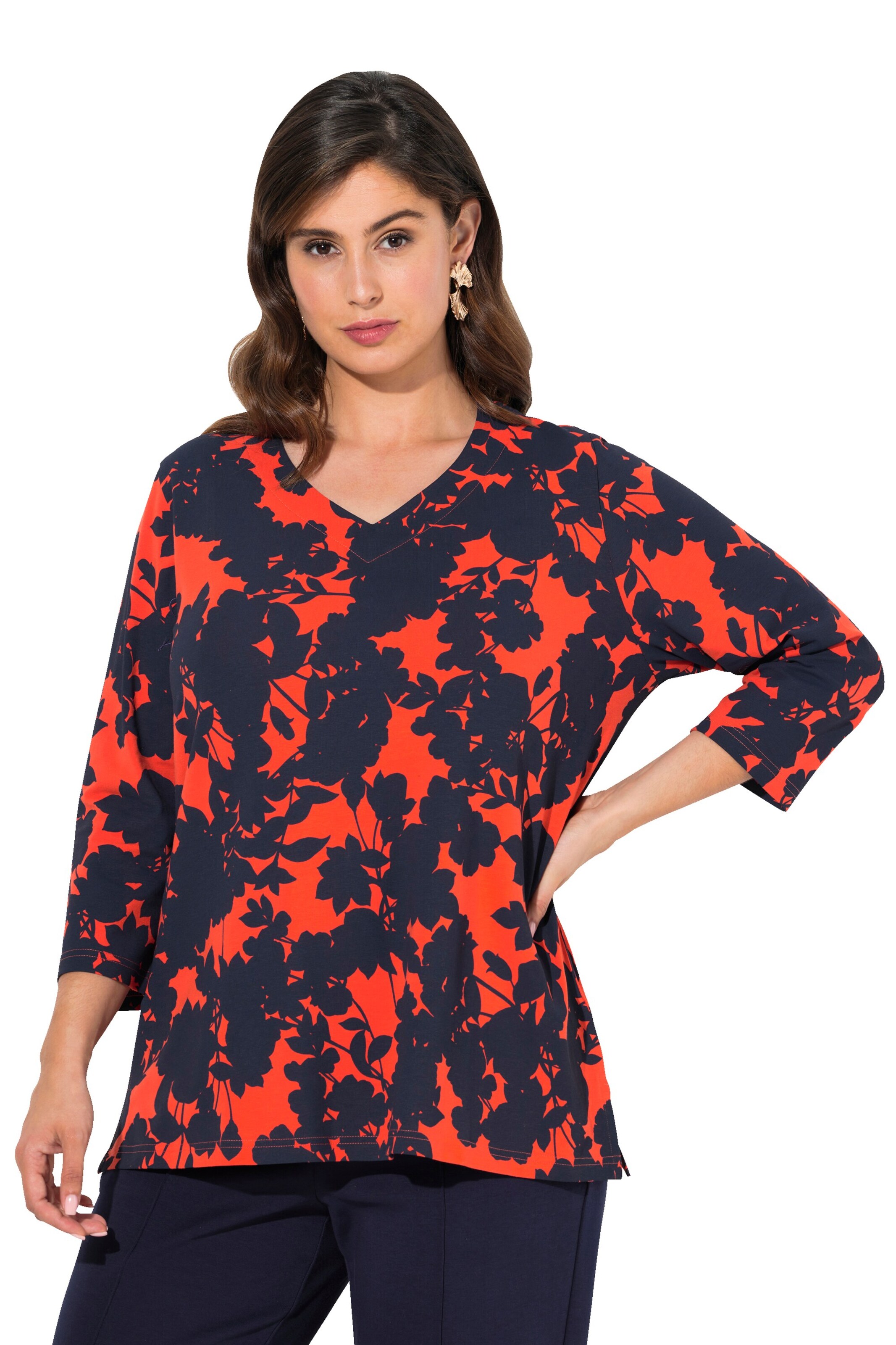 Ulla Popken Shirt in Rood: voorkant