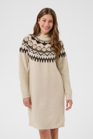 Cream Gebreide jurk 'Cherrie' in Beige: voorkant