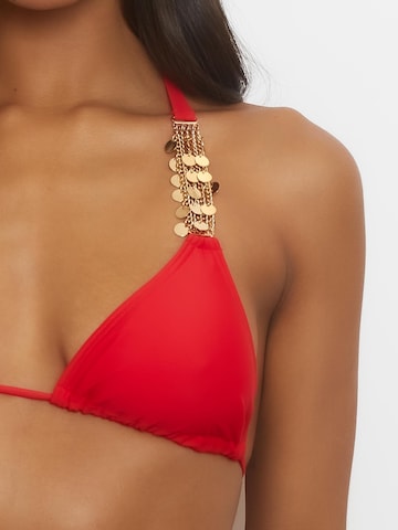 Moda Minx Triangel Bikinitop 'Coin Triangle' in Rood