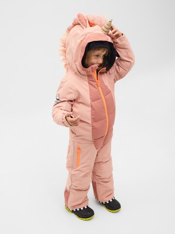 WeeDo Overall 'UNIDO GLITTER Schneeanzug' in Pink: front