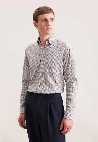 Coupe regular Chemise business SEIDENSTICKER en marron : devant