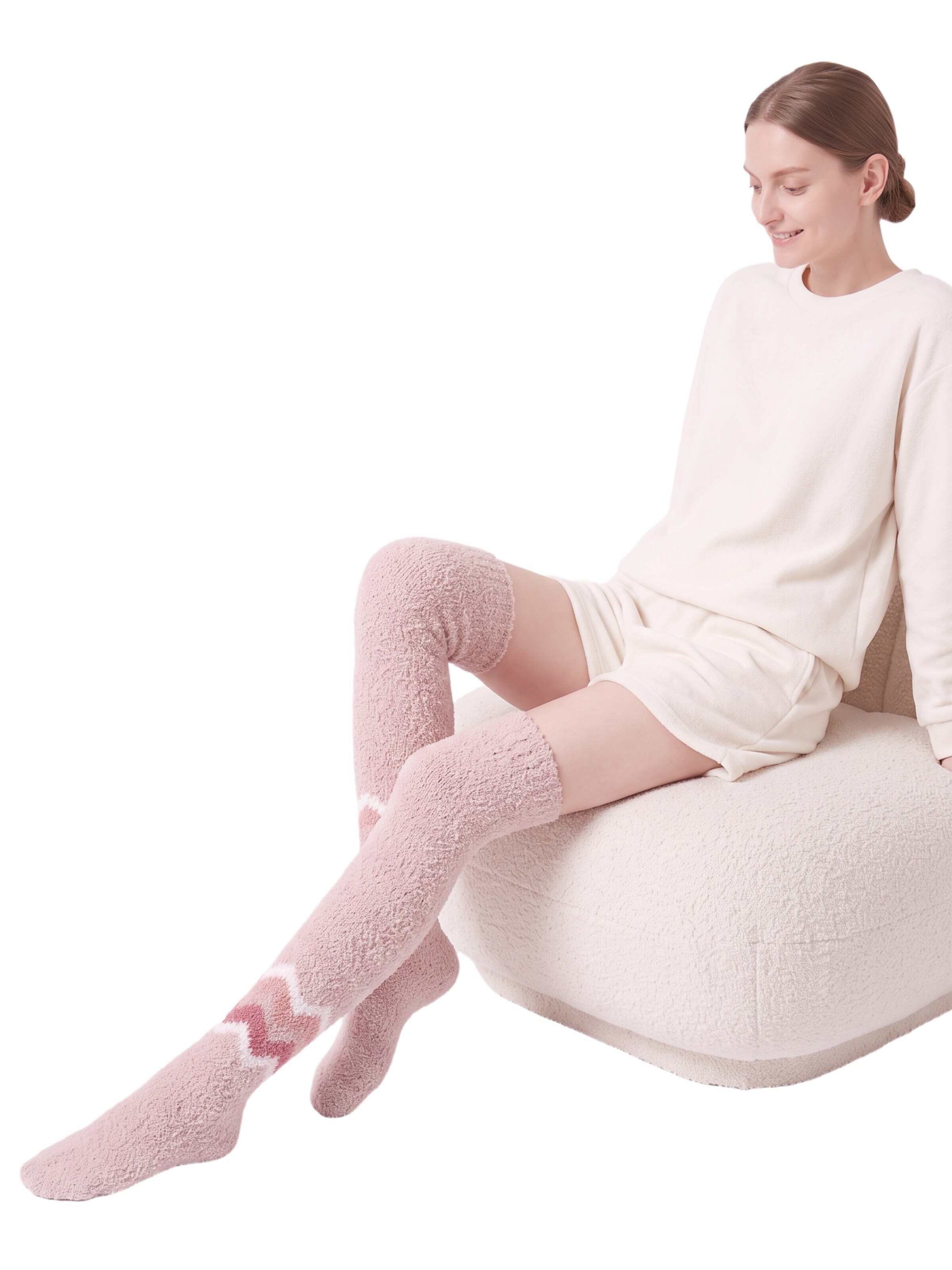BONVERANO Over the Knee Socks in Brown
