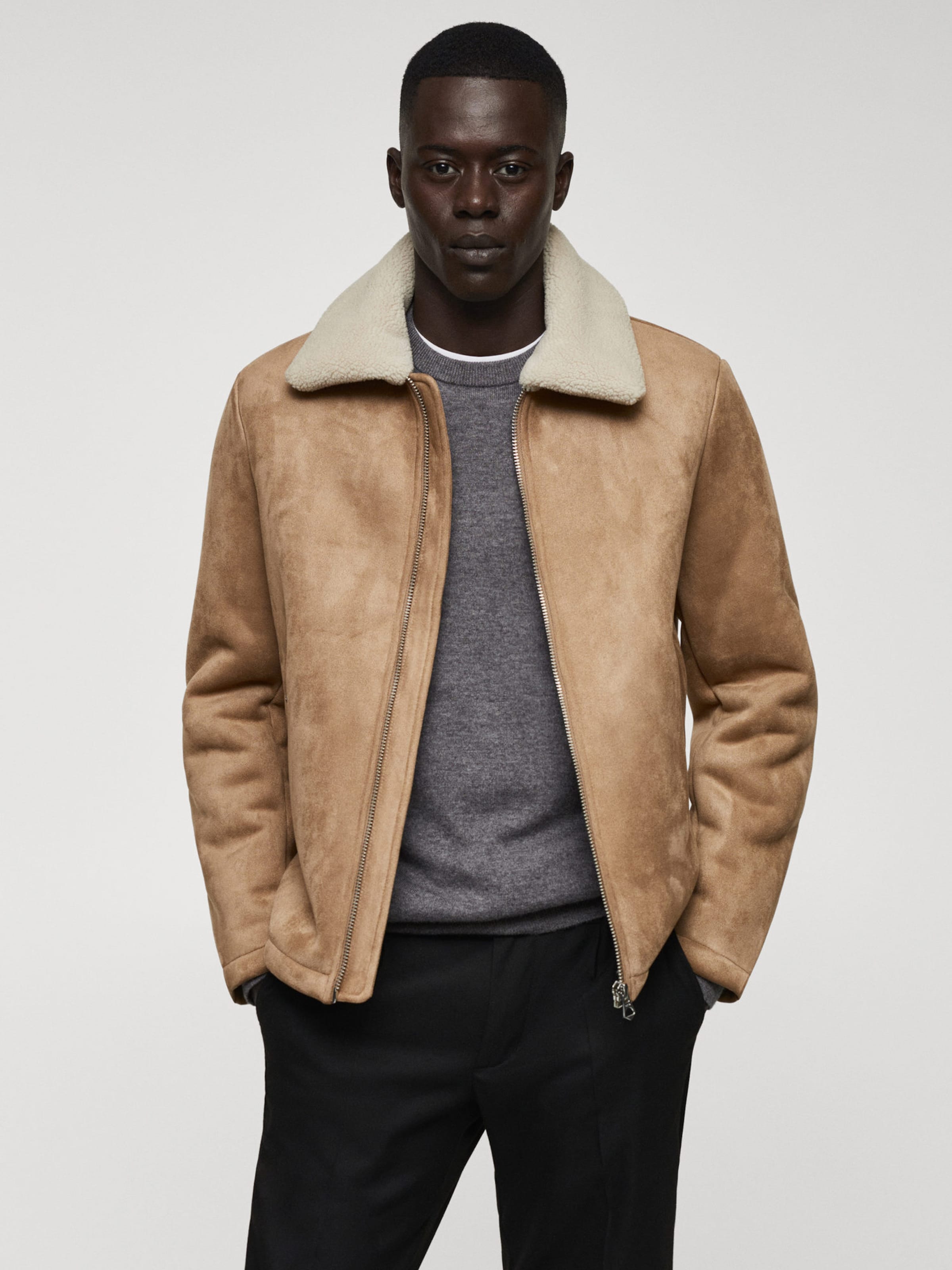 Mango men's leather jacket online