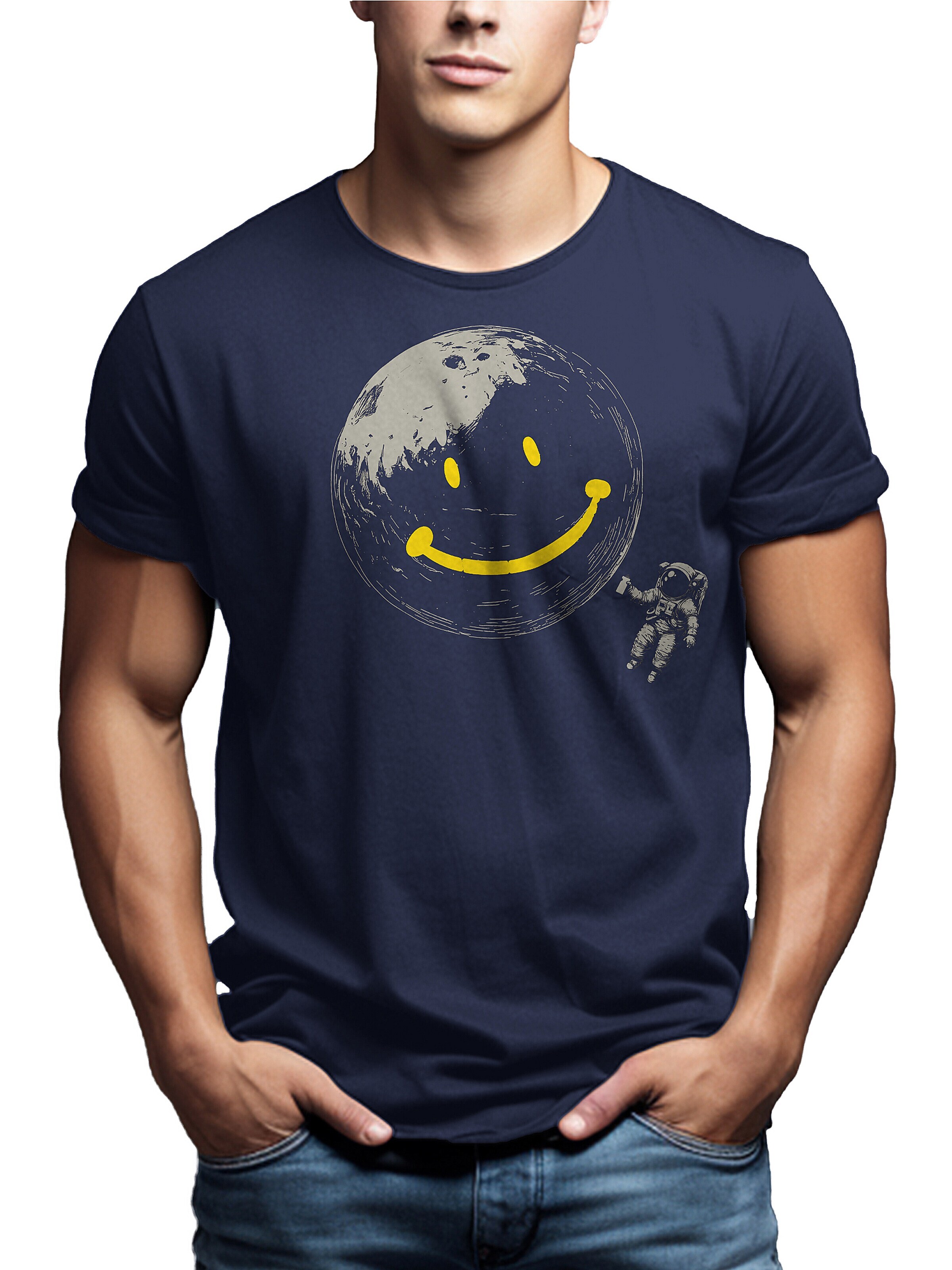 MAKAYA Shirt 'Astro-Smile' in Blue