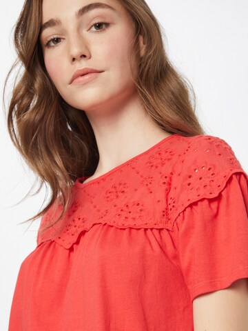 Camicia da donna 'BRODERIE YOKE' di NEW LOOK in rosso