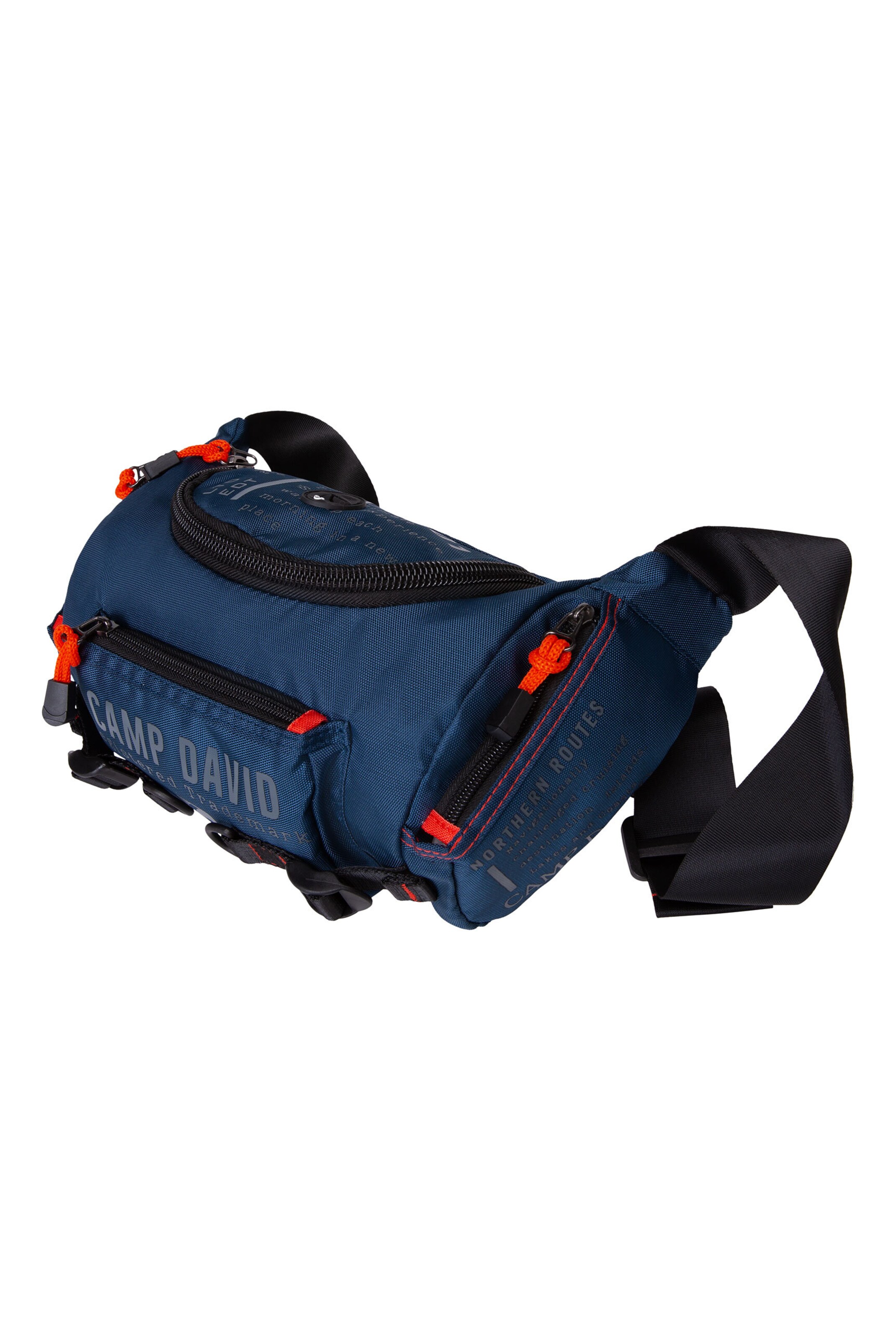 CAMP DAVID Crossbody Bag mit Label Prints in Blau