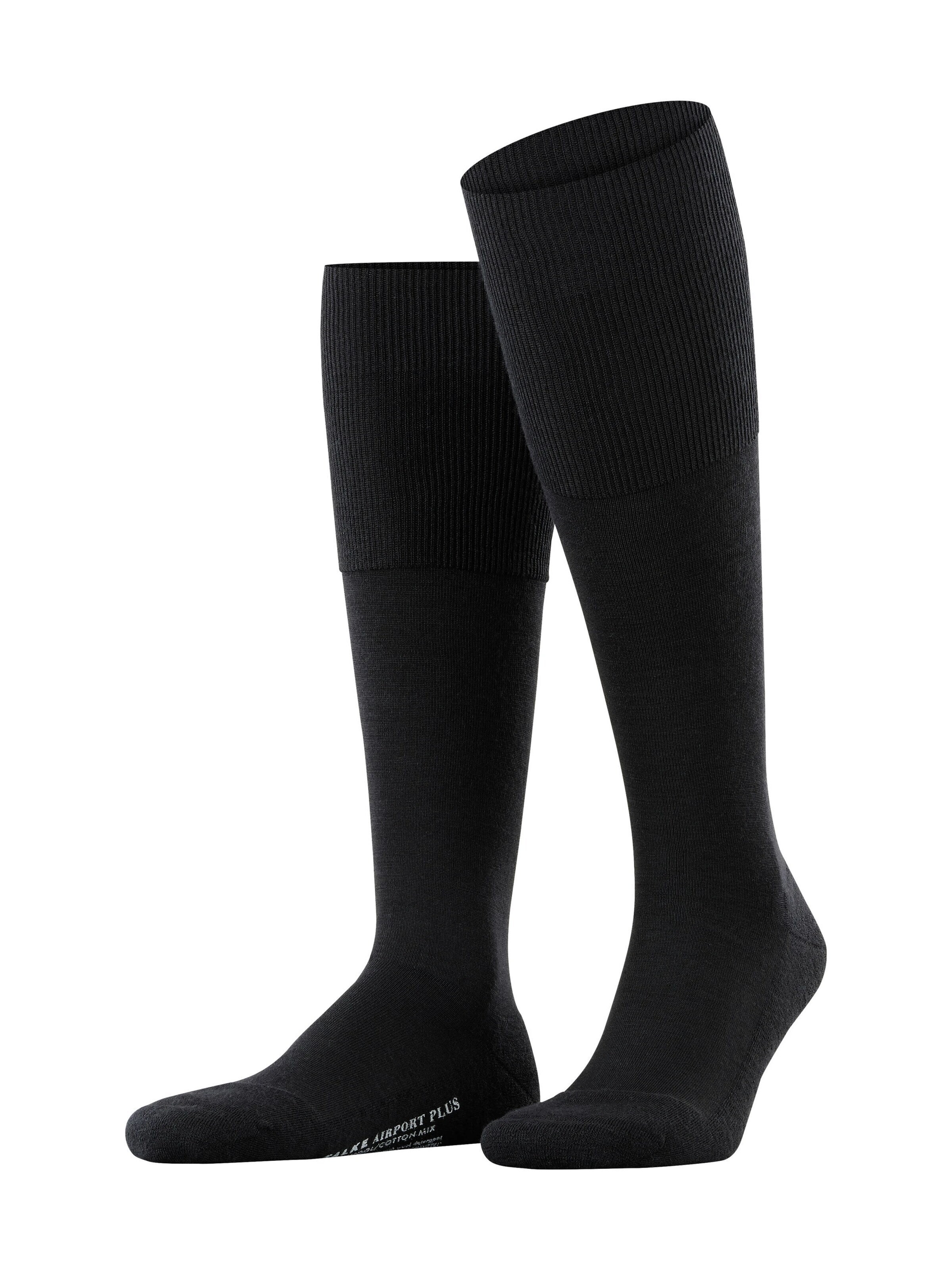 FALKE Knee High Socks 'Airport Plus' in Black: front