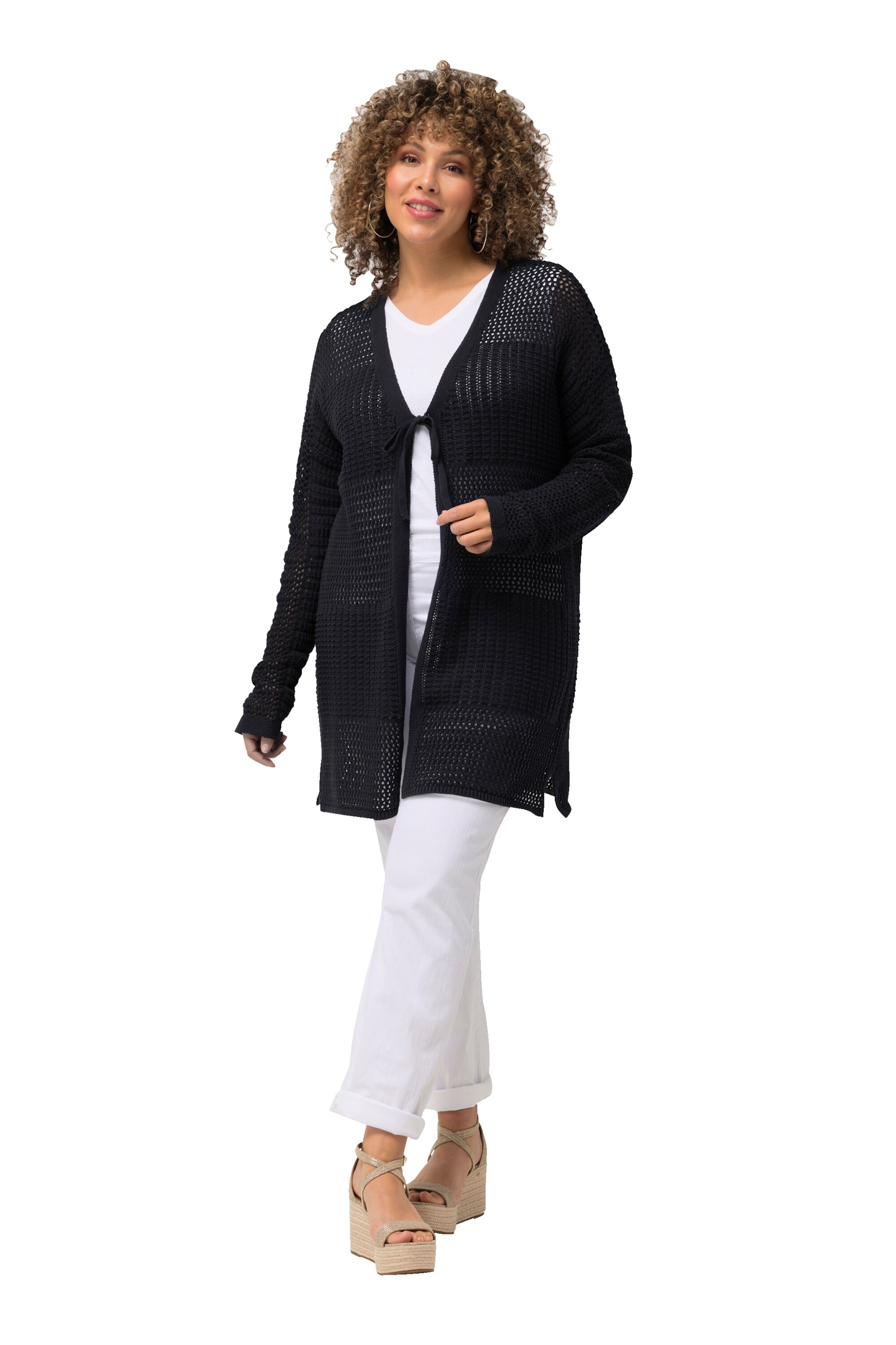 Cardigan Ulla Popken en bleu : devant