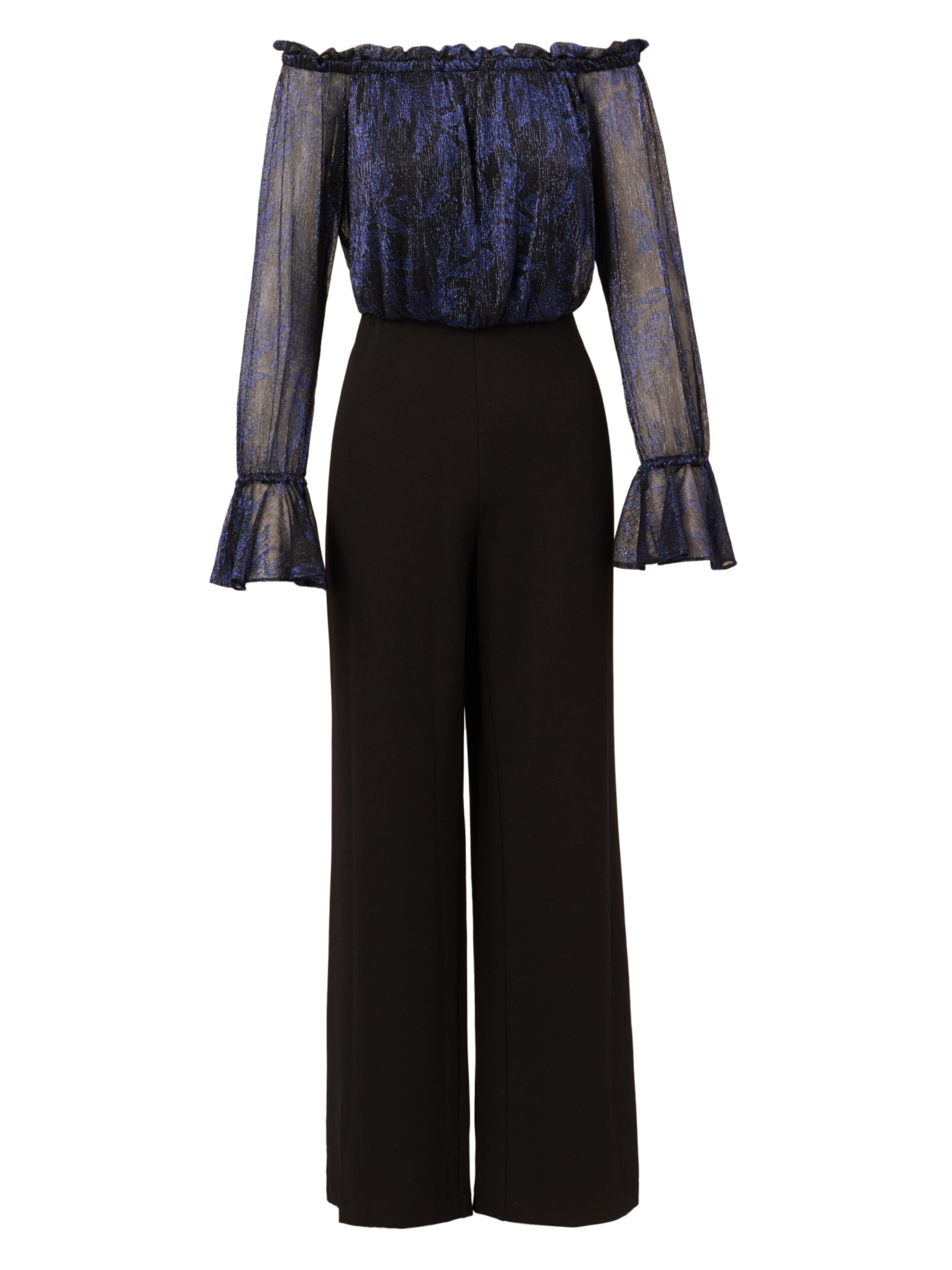 Adrianna Papell Jumpsuit 'Crinkle Crepe Jumpsuit' in Blue: front