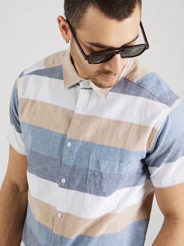 INDICODE JEANS Regular fit Overhemd 'Geo' in Blauw