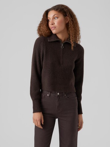 VERO MODA Sweater 'POPPY' in Brown: front