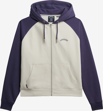 Veste de survêtement Superdry en bleu : devant