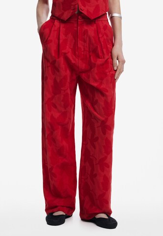 Wide Leg Pantalon à pince Desigual en rouge : devant