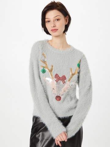 VERO MODA Свитер 'Jolly Deer' в Серый: спереди