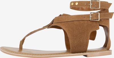 DreiMaster Vintage T-bar sandals 'Boline' in Camel / Gold, Item view