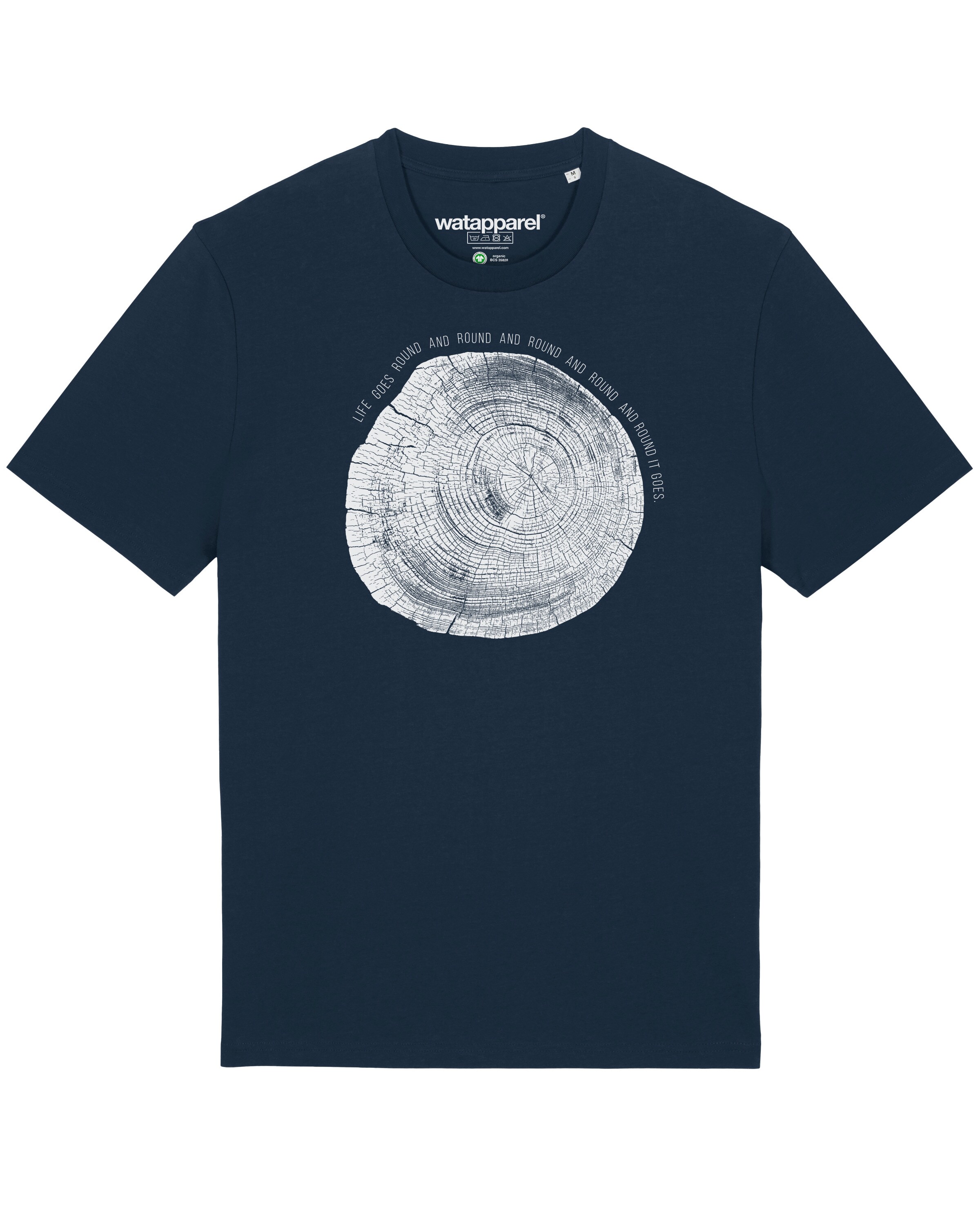 Watapparel T-Shirt 'Baumscheibe' in Blau: Vorderseite