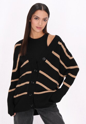 myMo ROCKS Knit Cardigan in Black: front