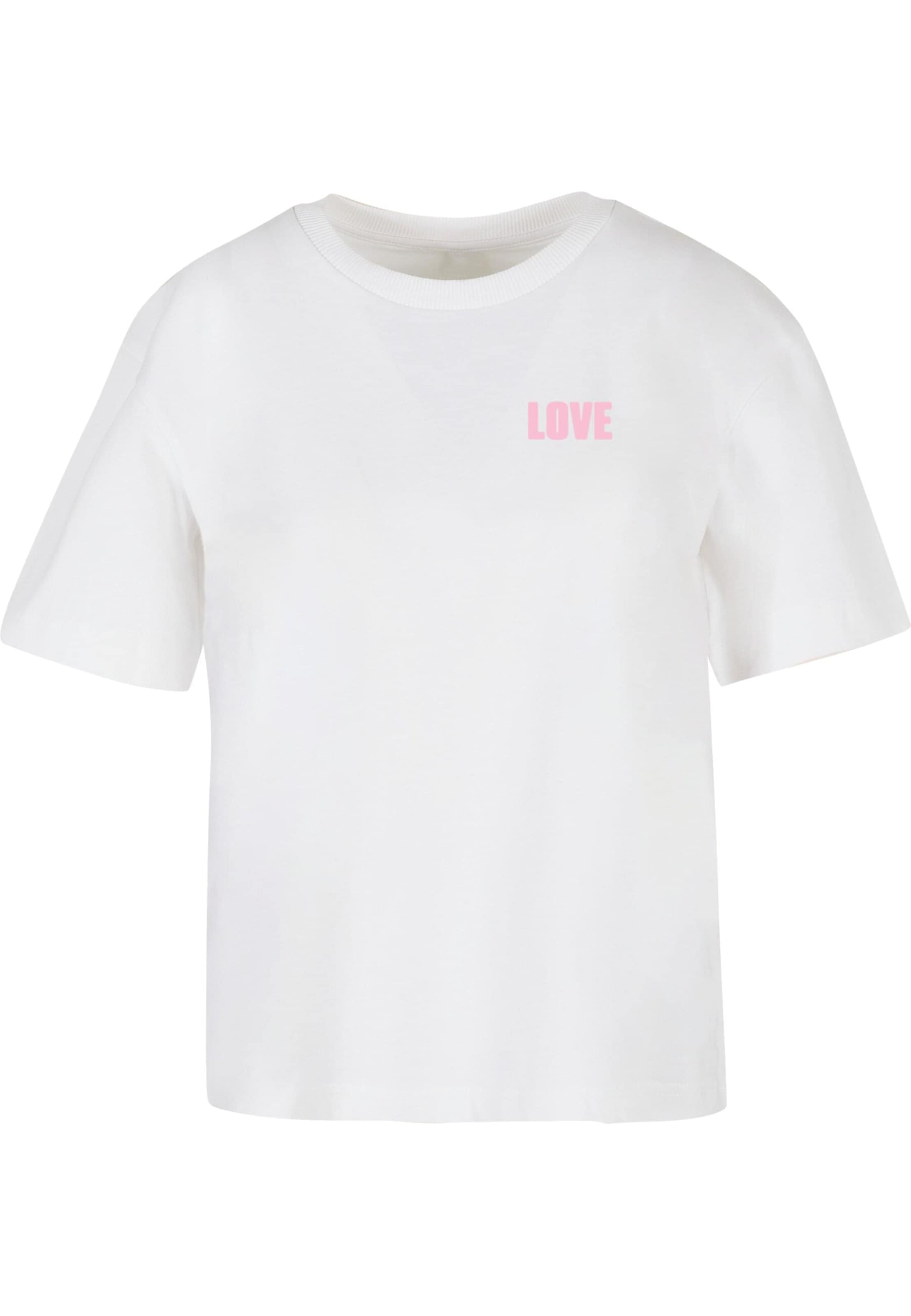 Maglietta 'All We Need Is Love' di Miss Tee in bianco: frontale