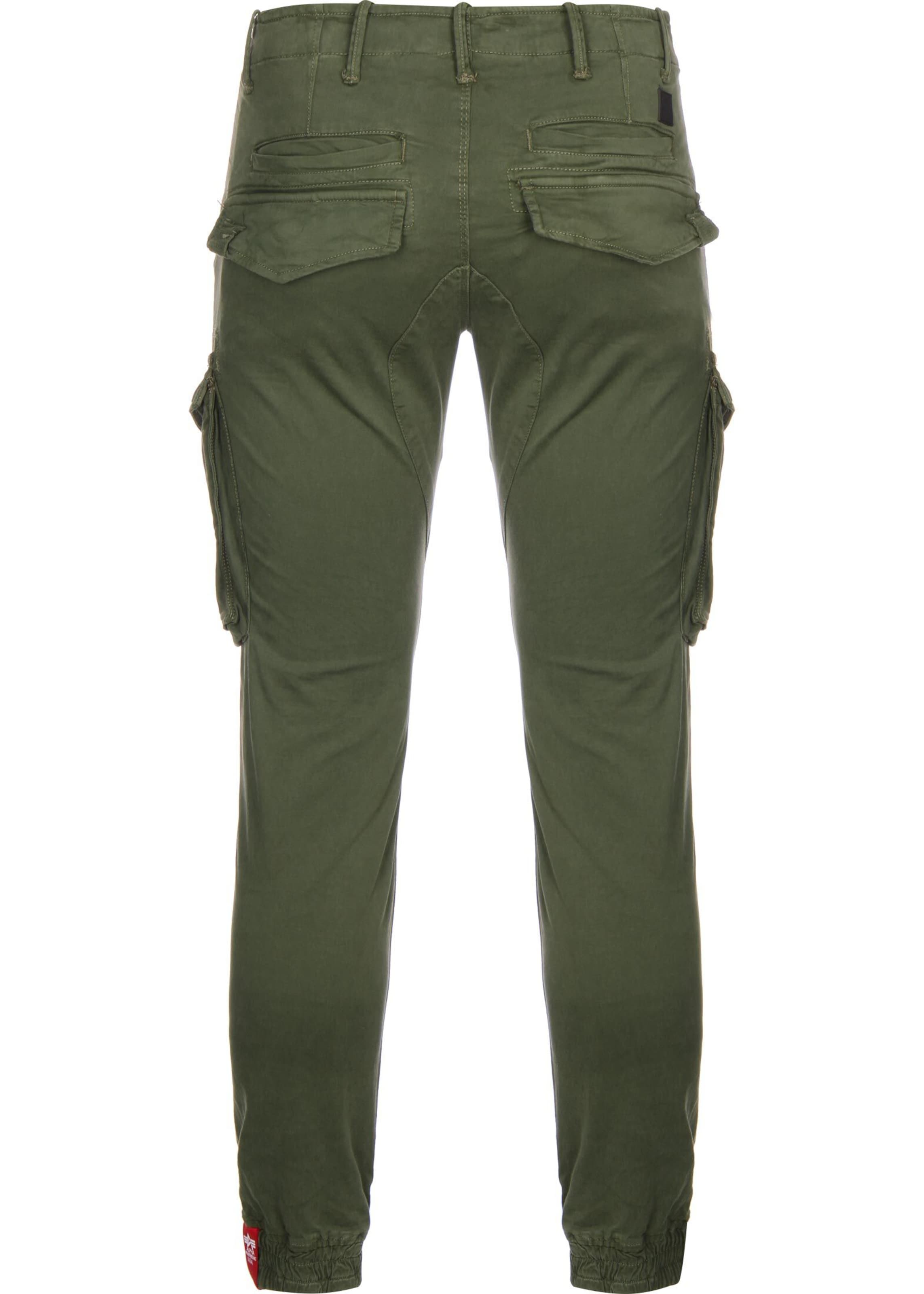 ALPHA INDUSTRIES Tapered Gargohousut 'Spy' värissä vihreä