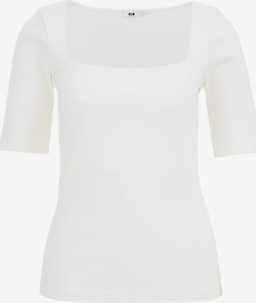 WE Fashion Тениска в бяло: отпред