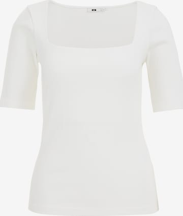 T-shirt WE Fashion en blanc : devant