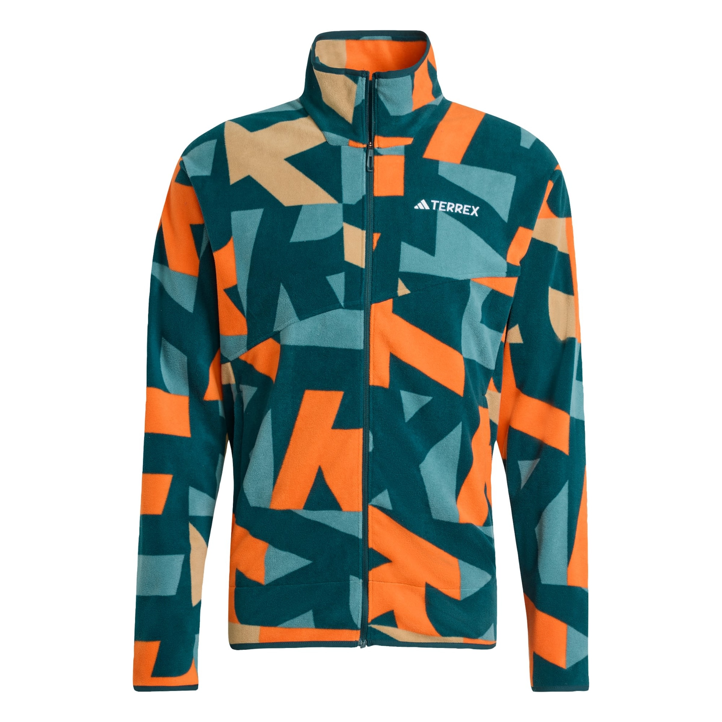 ADIDAS TERREX - Chaqueta polar funcional 'Multi Printed Full-Zip Fleece' en verde: frente
