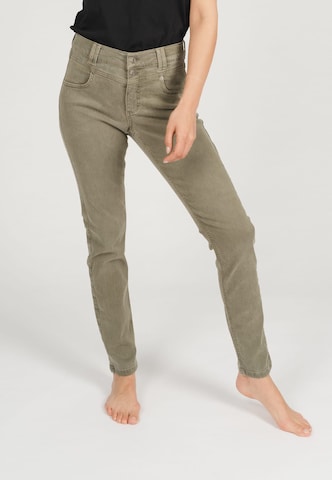 Angels Skinny Slim Fit Jeans Jeans Skinny Button mit Coloured Denim in Grün