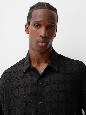 Regular fit Cămașă de la Bershka pe negru