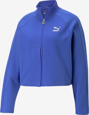 PUMA Zip-Up Hoodie 'T7' in Blue: front