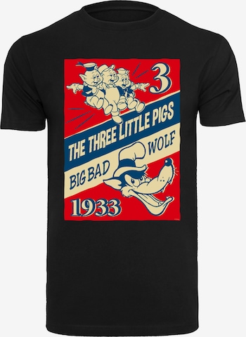 T-Shirt 'Disney Die Drei Kleinen Schweinchen' F4NT4STIC en noir : devant