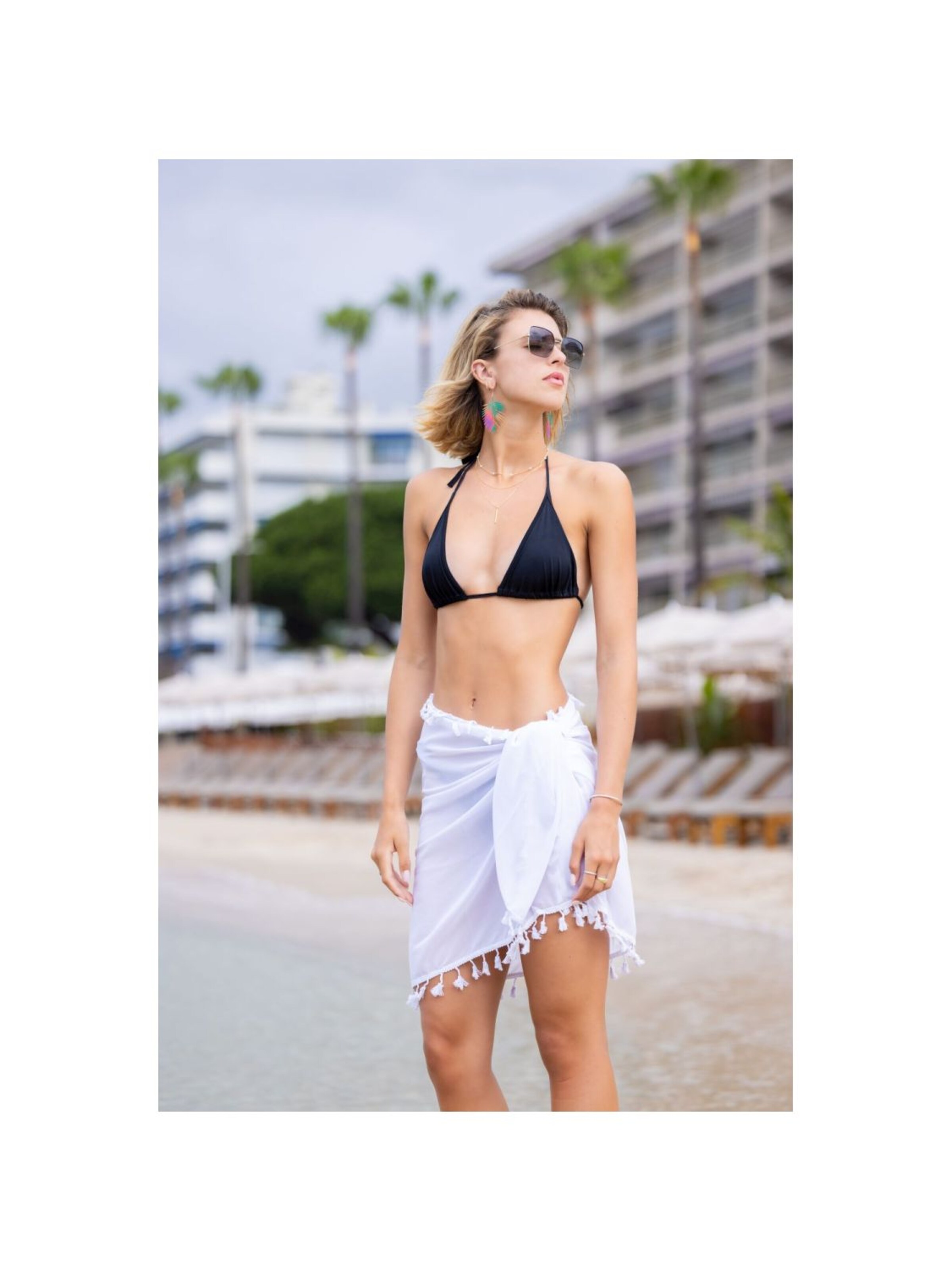 alberto cabale - Falda 'FRINGES' en blanco