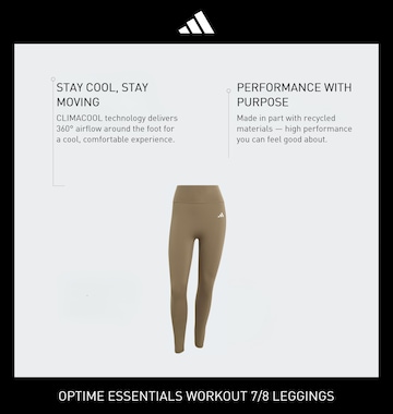 Skinny Pantalon de sport 'Optime Power Essentials' ADIDAS PERFORMANCE en vert