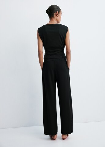 Wide leg Pantaloni 'MIRO' de la MANGO pe negru