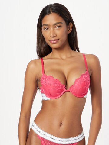 Push-up Sutien 'BELLE' de la GUESS pe roz: față