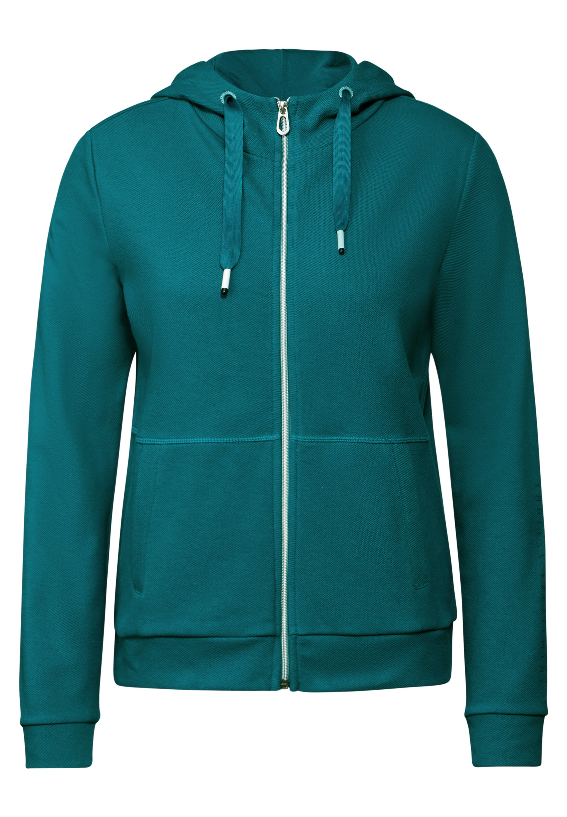 CECIL Zip-Up Hoodie in Green: front